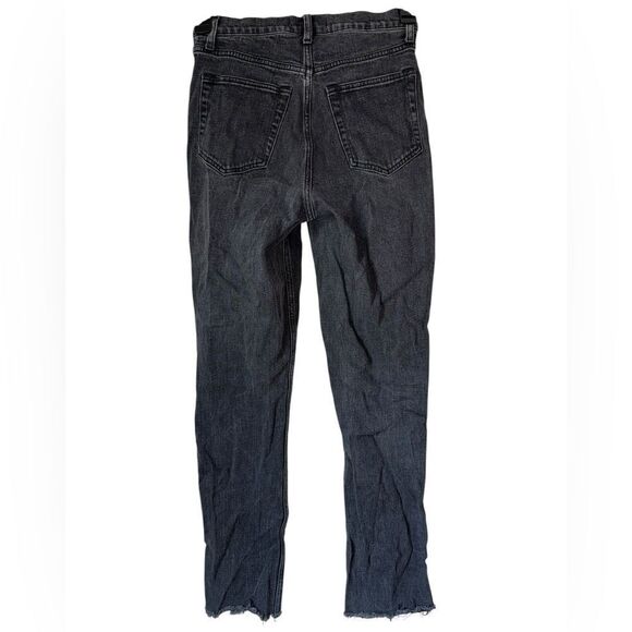 Abercrombie & Fitch Curve Love Ultra High Rise 90s Slim Straight Jean Black 4 - Picture 6 of 10